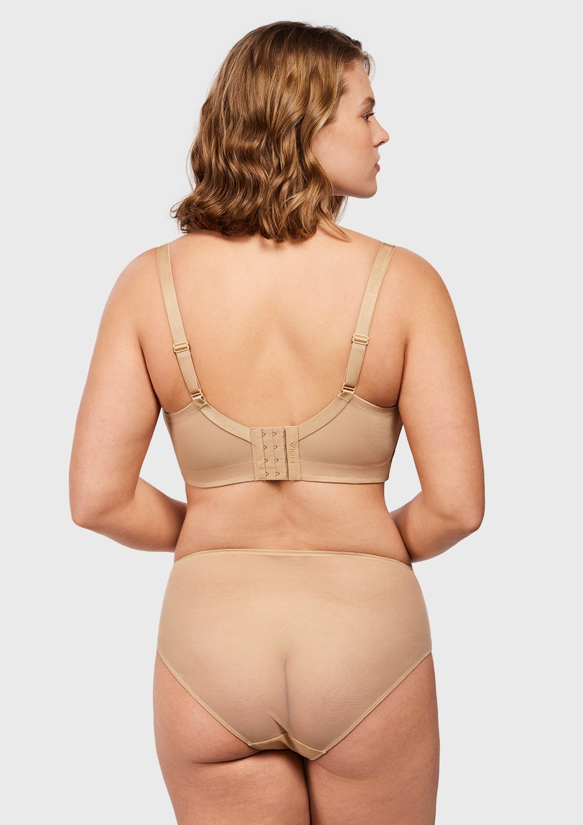 Blossom Mist Lace Trim Wireless Comfort Full Coverage Plus Size Bra - HSIA