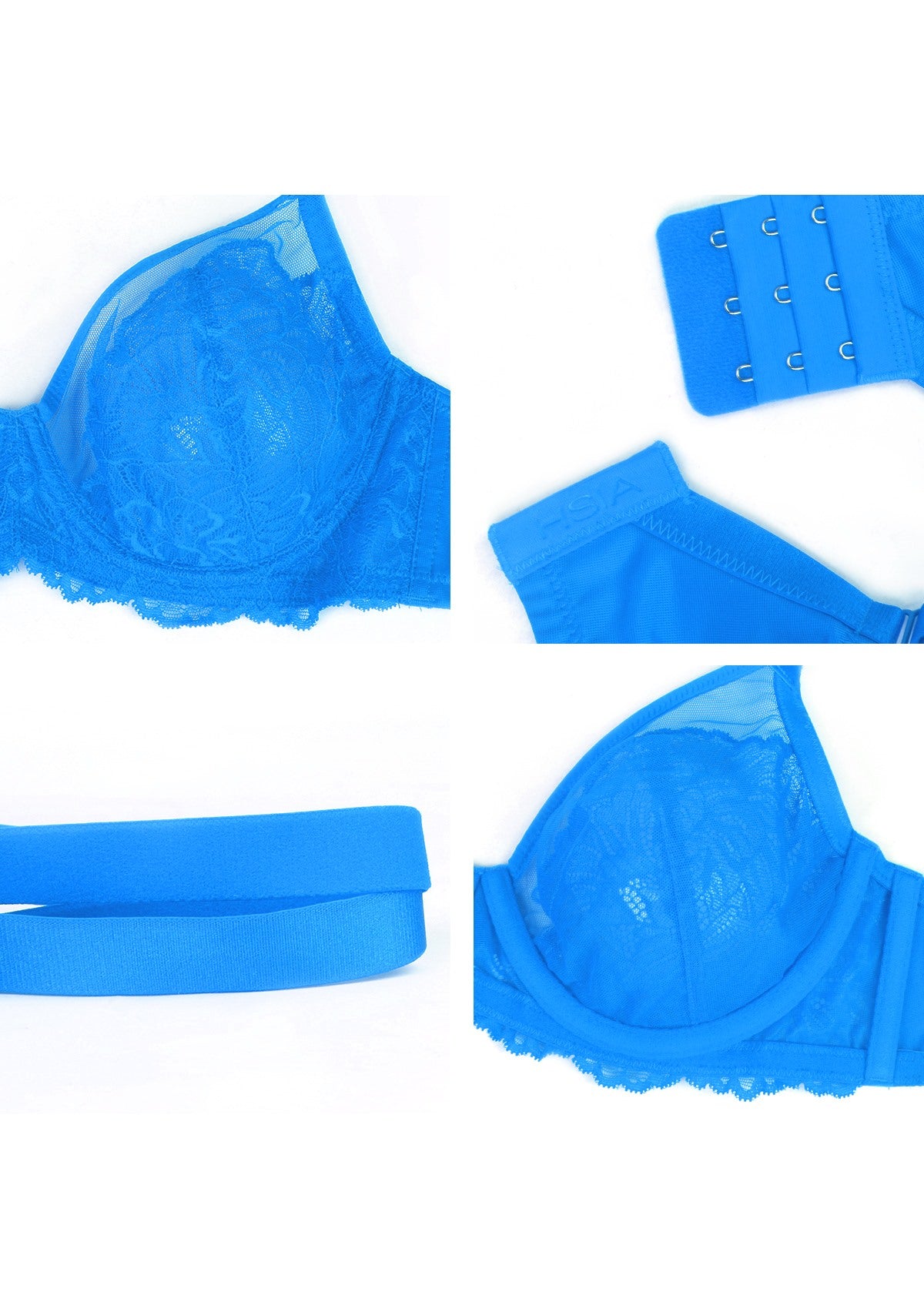 Blossom Unlined Underwire Lace Full Coverage Bra - HSIA