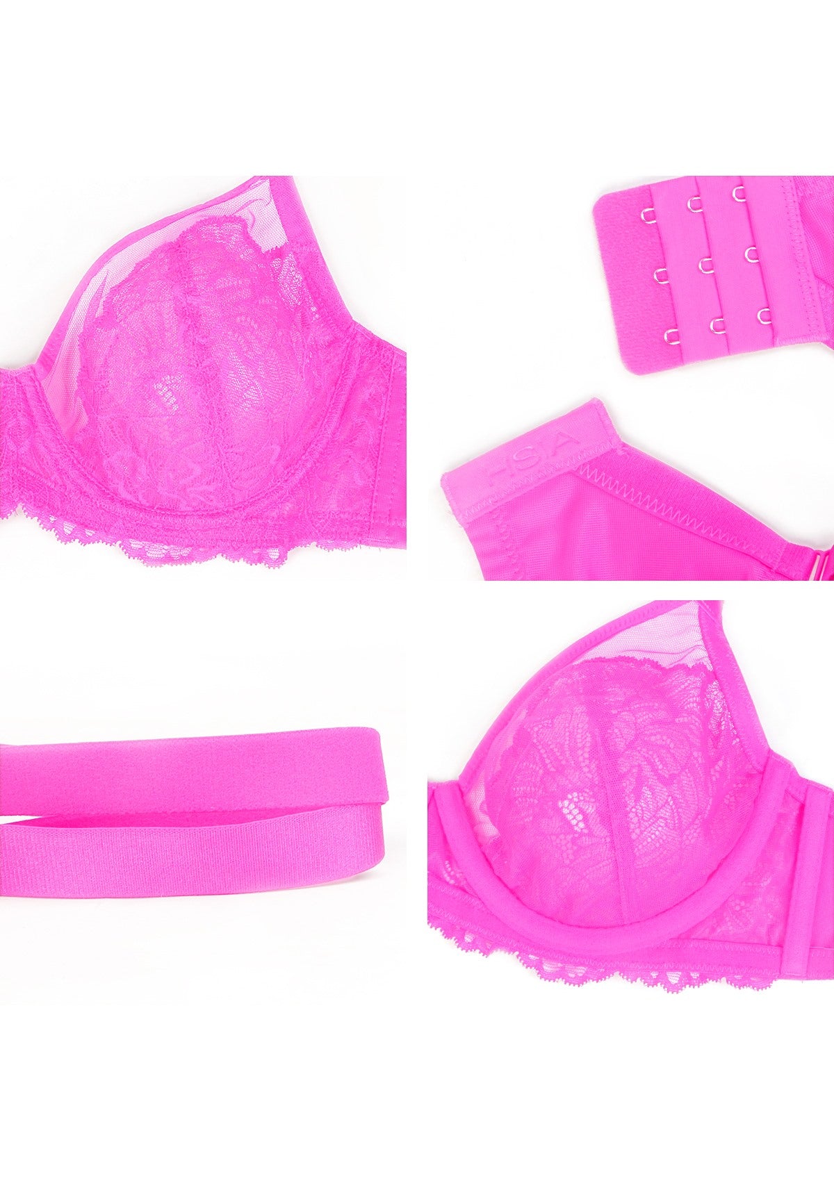 Blossom Unlined Underwire Lace Full Coverage Bra - HSIA