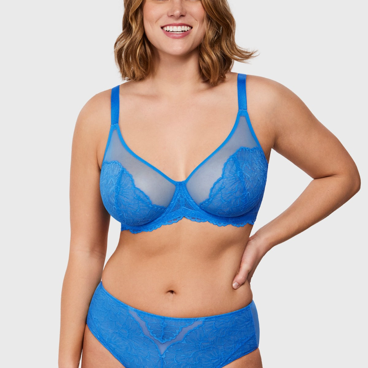 Blossom Unlined Underwire Lace Full Coverage Bra - HSIA
