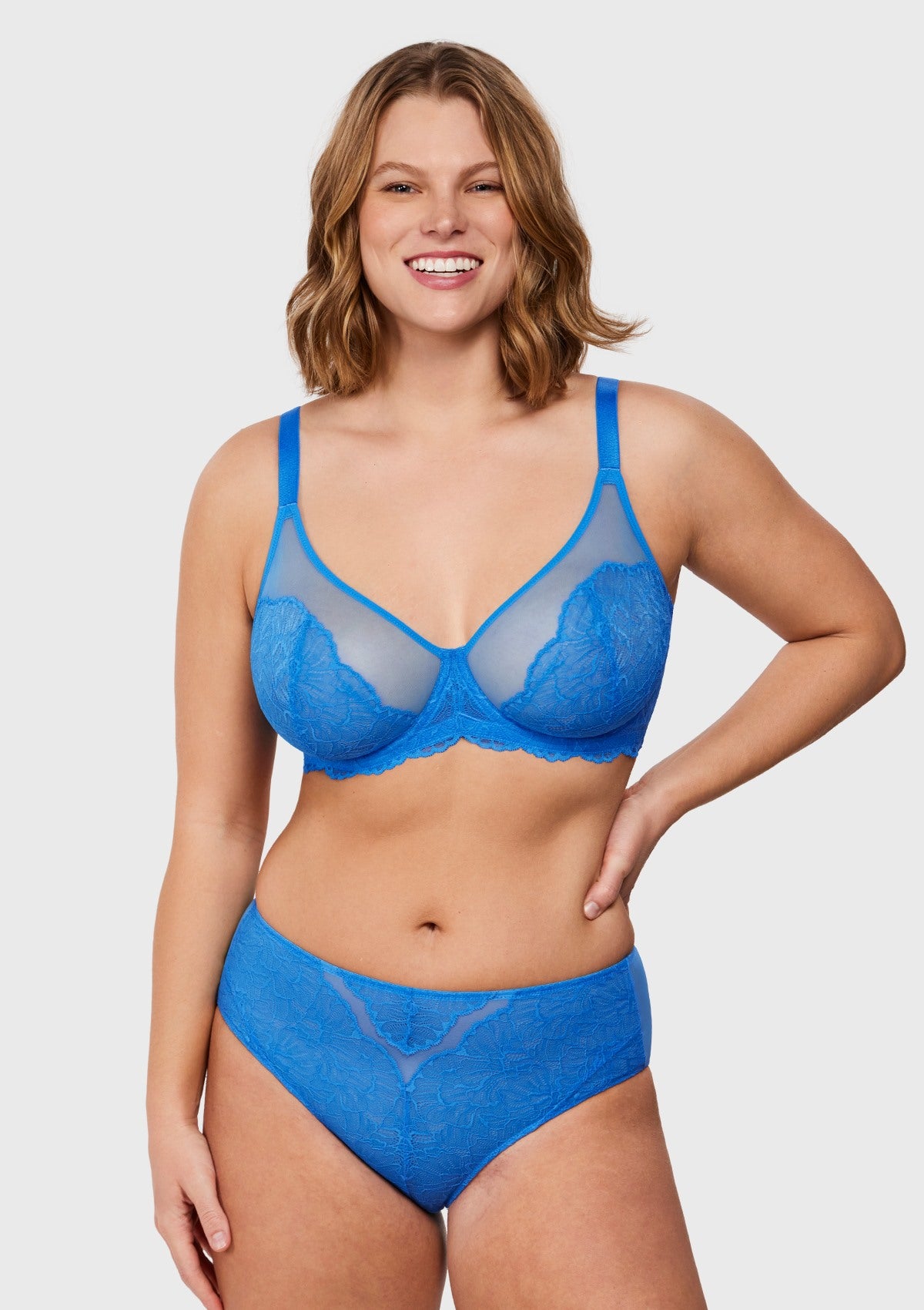 Blossom Unlined Underwire Lace Full Coverage Bra - HSIA