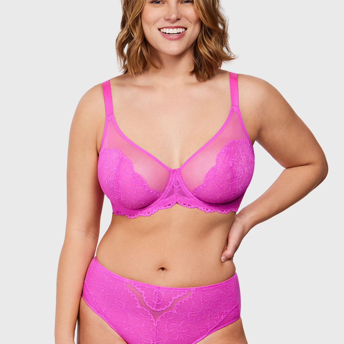 Blossom Unlined Underwire Lace Full Coverage Bra - HSIA