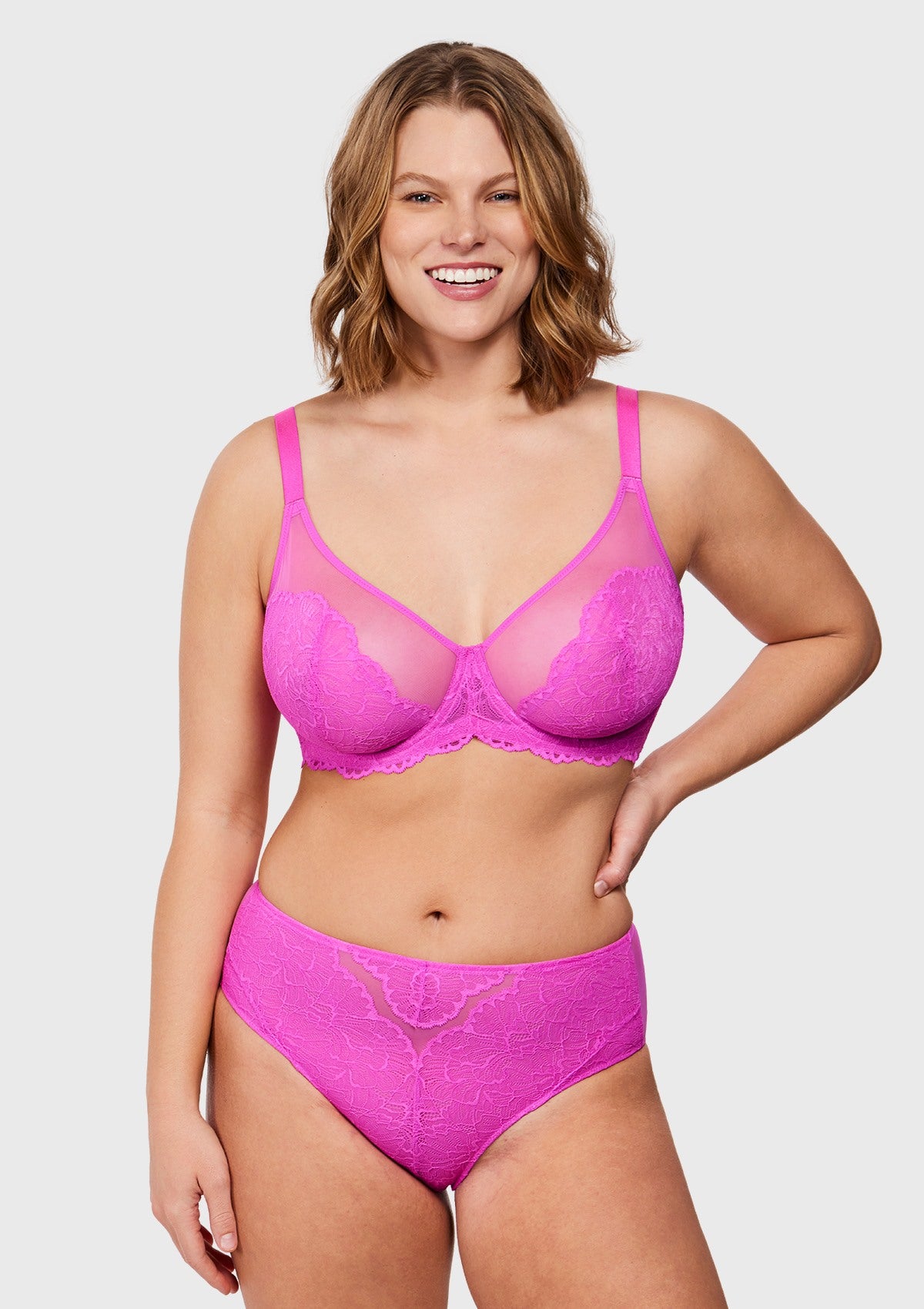 Blossom Unlined Underwire Lace Full Coverage Bra - HSIA