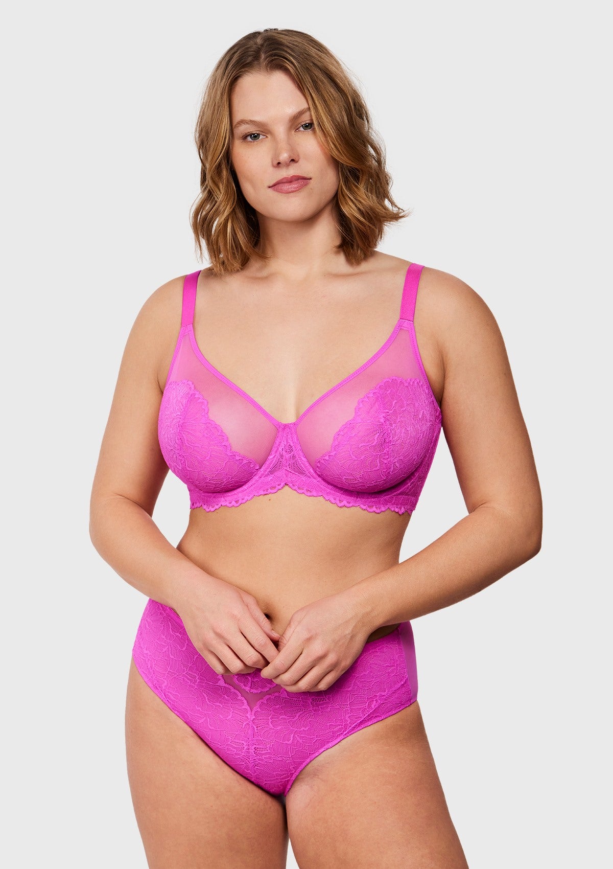 Blossom Unlined Underwire Lace Full Coverage Bra - HSIA