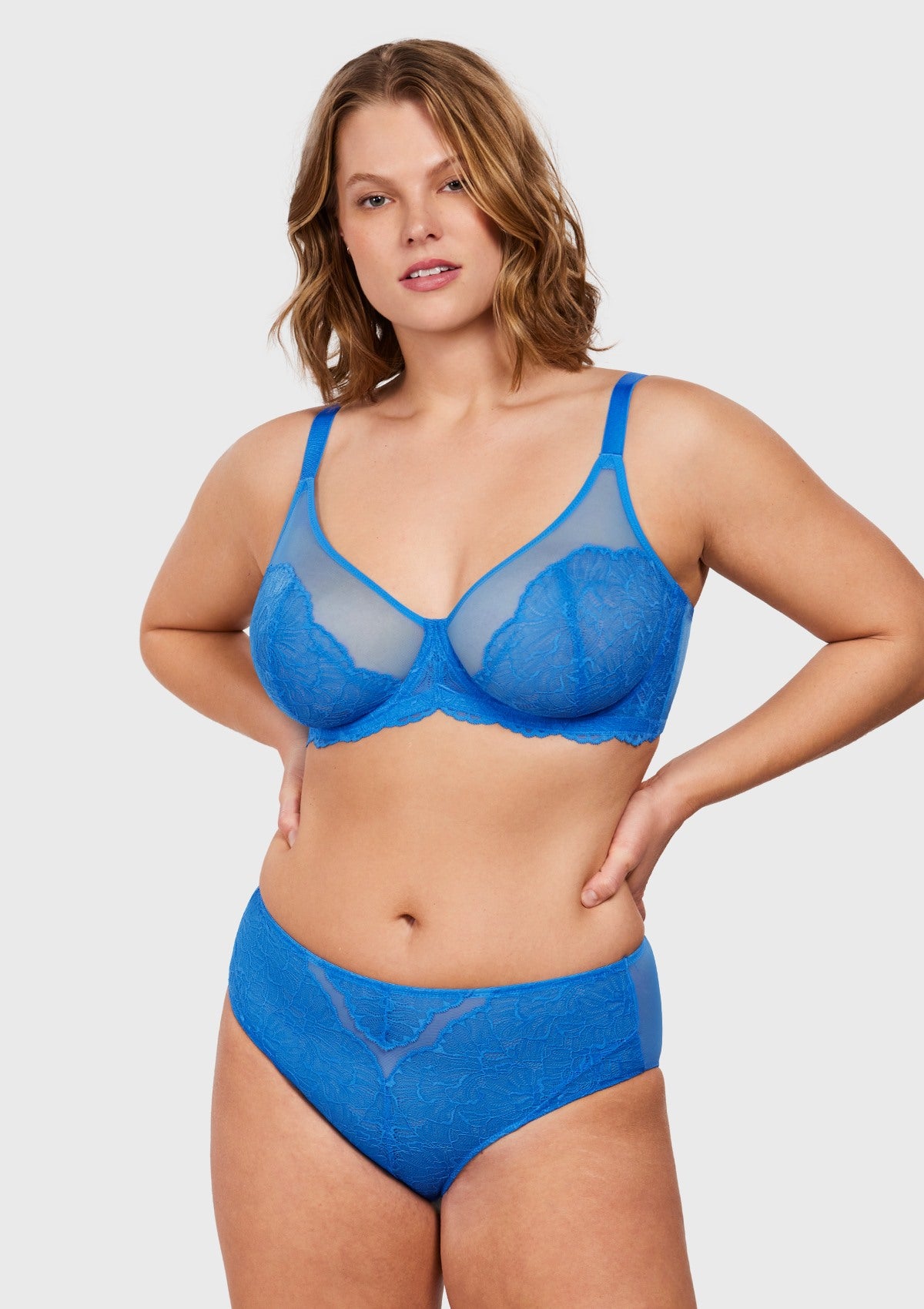 Blossom Unlined Underwire Lace Full Coverage Bra - HSIA