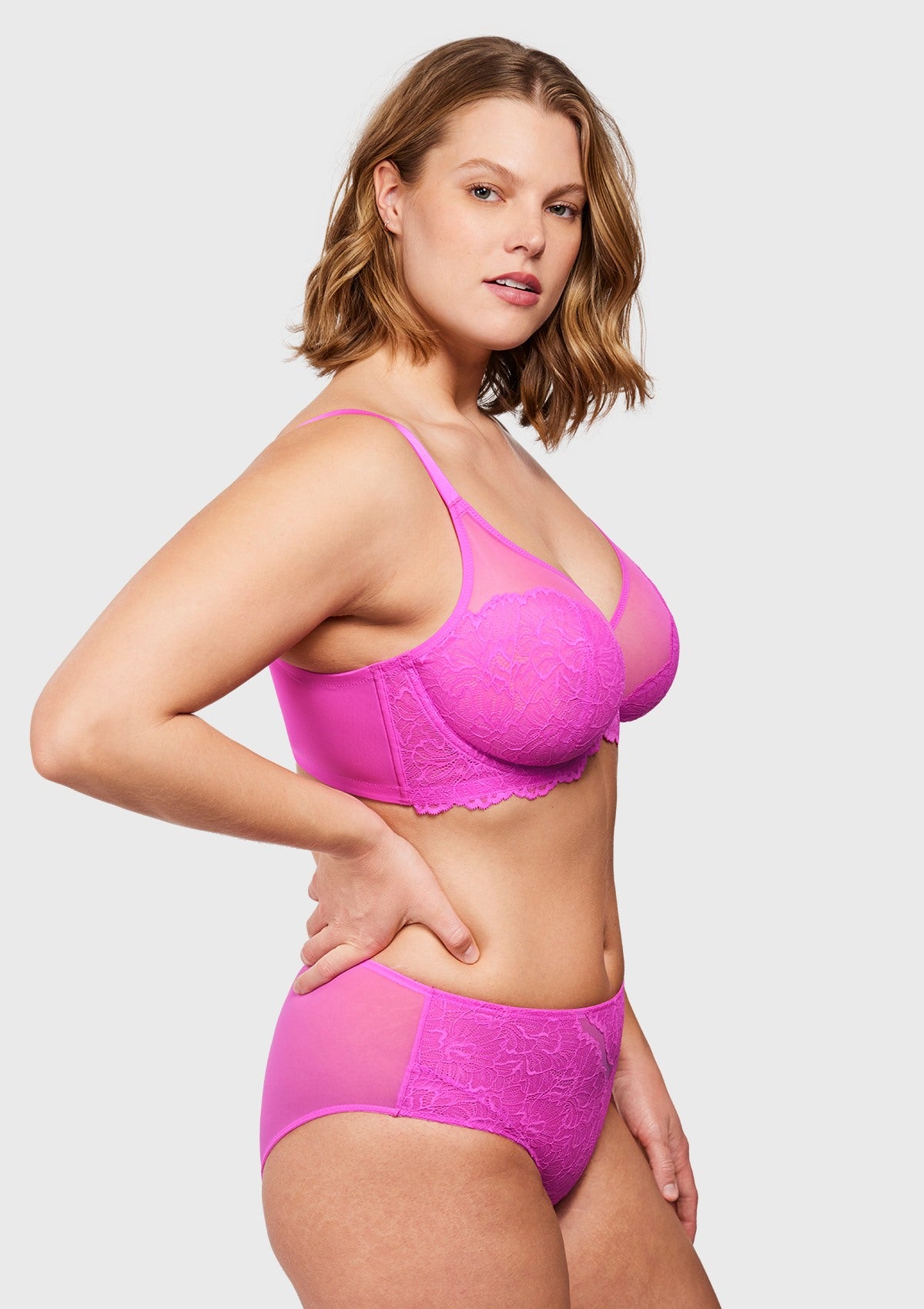 Blossom Unlined Underwire Lace Full Coverage Bra - HSIA