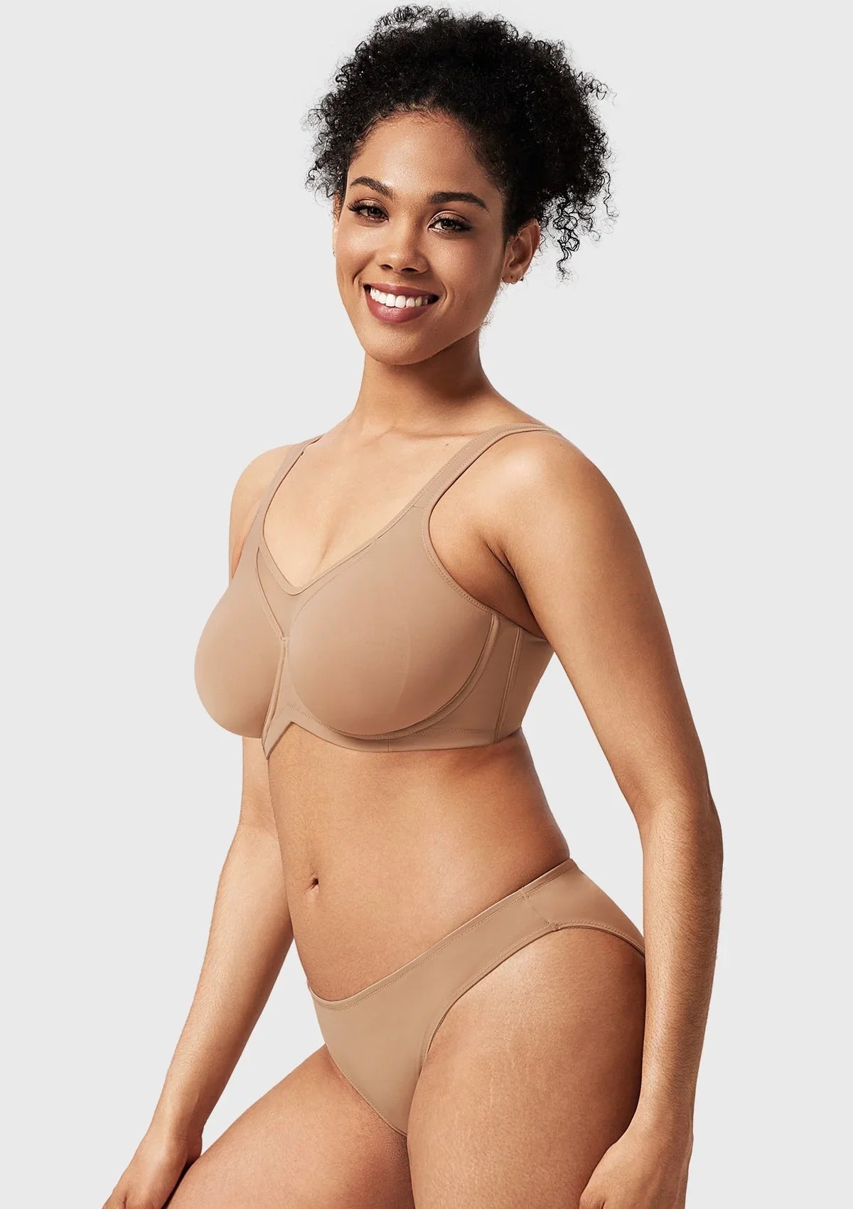 (Cardi B recommends)CoolComfort Smoothing Unlined Minimizer Underwire Bra - HSIA