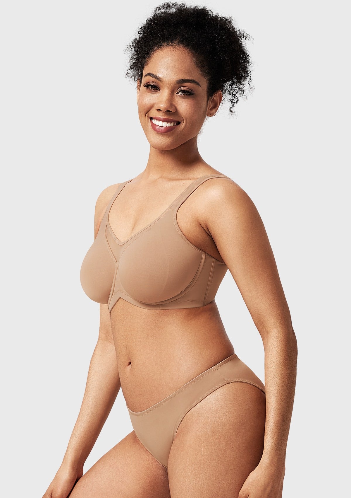 (Cardi B recommends)CoolComfort Smoothing Unlined Minimizer Underwire Bra - HSIA