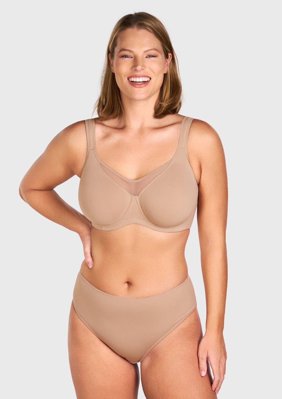 (Cardi B recommends)CoolComfort Smoothing Unlined Minimizer Underwire Bra - HSIA