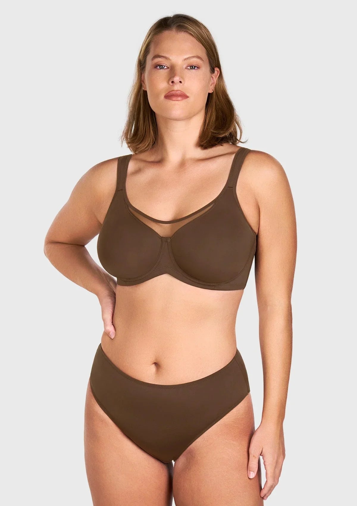 (Cardi B recommends)CoolComfort Smoothing Unlined Minimizer Underwire Bra - HSIA