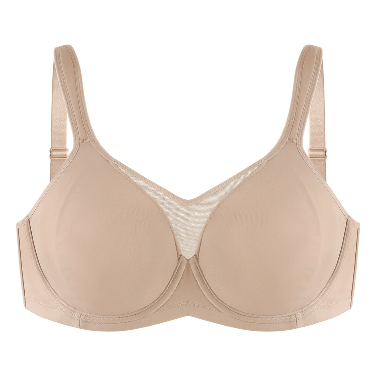 (Cardi B recommends)CoolComfort Natural Nude Smoothing Unlined Underwire Minimizer Bra - HSIA
