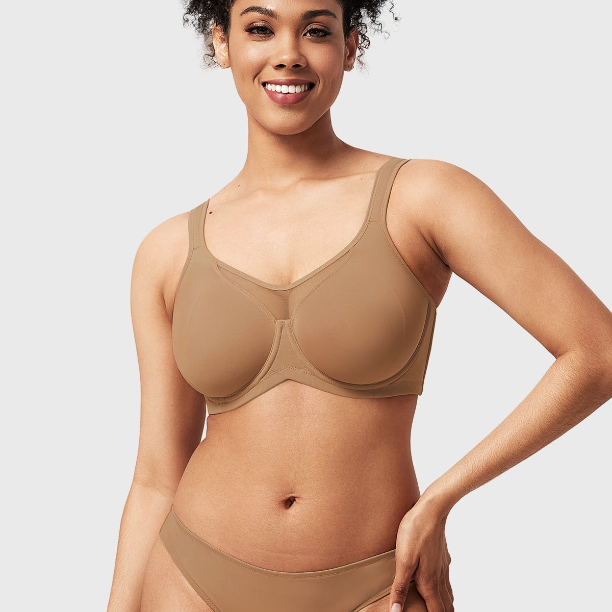 (Cardi B recommends)CoolComfort Smoothing Full Coverage Unlined Underwire Minimizer Bra - HSIA