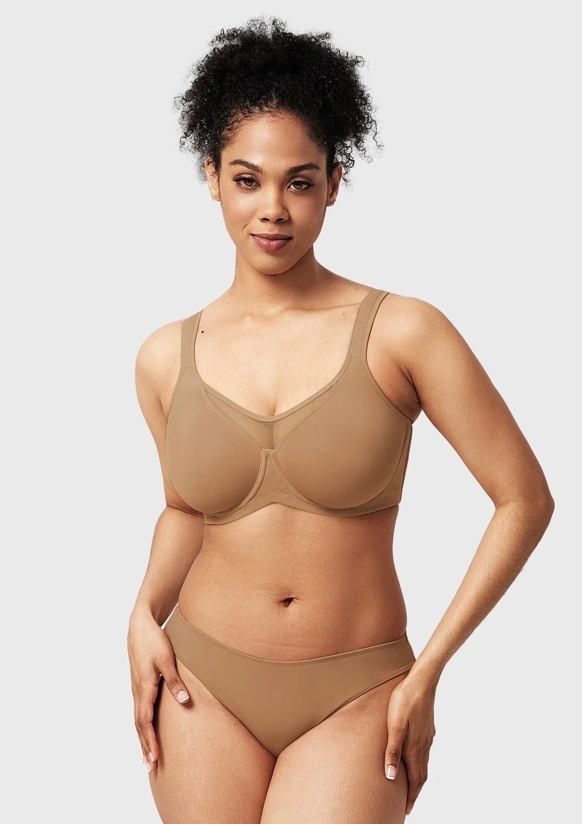 (Cardi B recommends)CoolComfort Smoothing Unlined Minimizer Underwire Bra - HSIA
