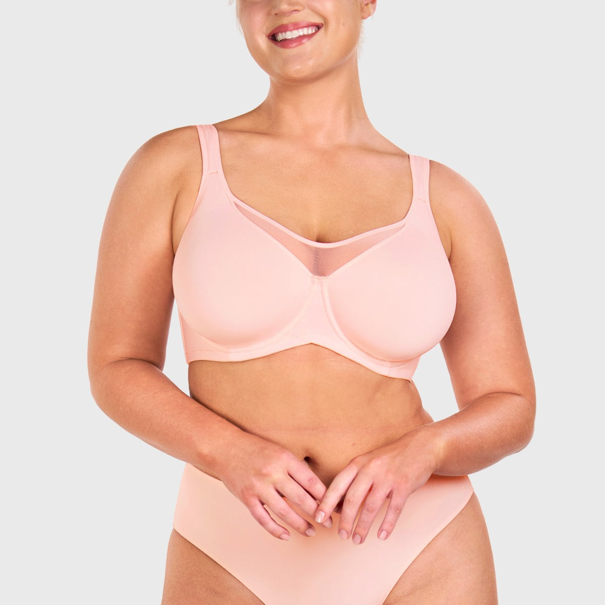 (Cardi B recommends)CoolComfort Smoothing Full Coverage Unlined Underwire Minimizer Bra - HSIA