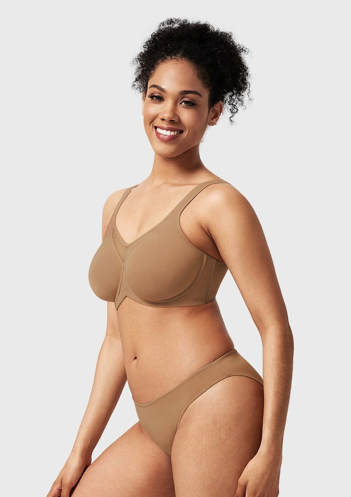 (Cardi B recommends)CoolComfort Smoothing Unlined Minimizer Underwire Bra - HSIA