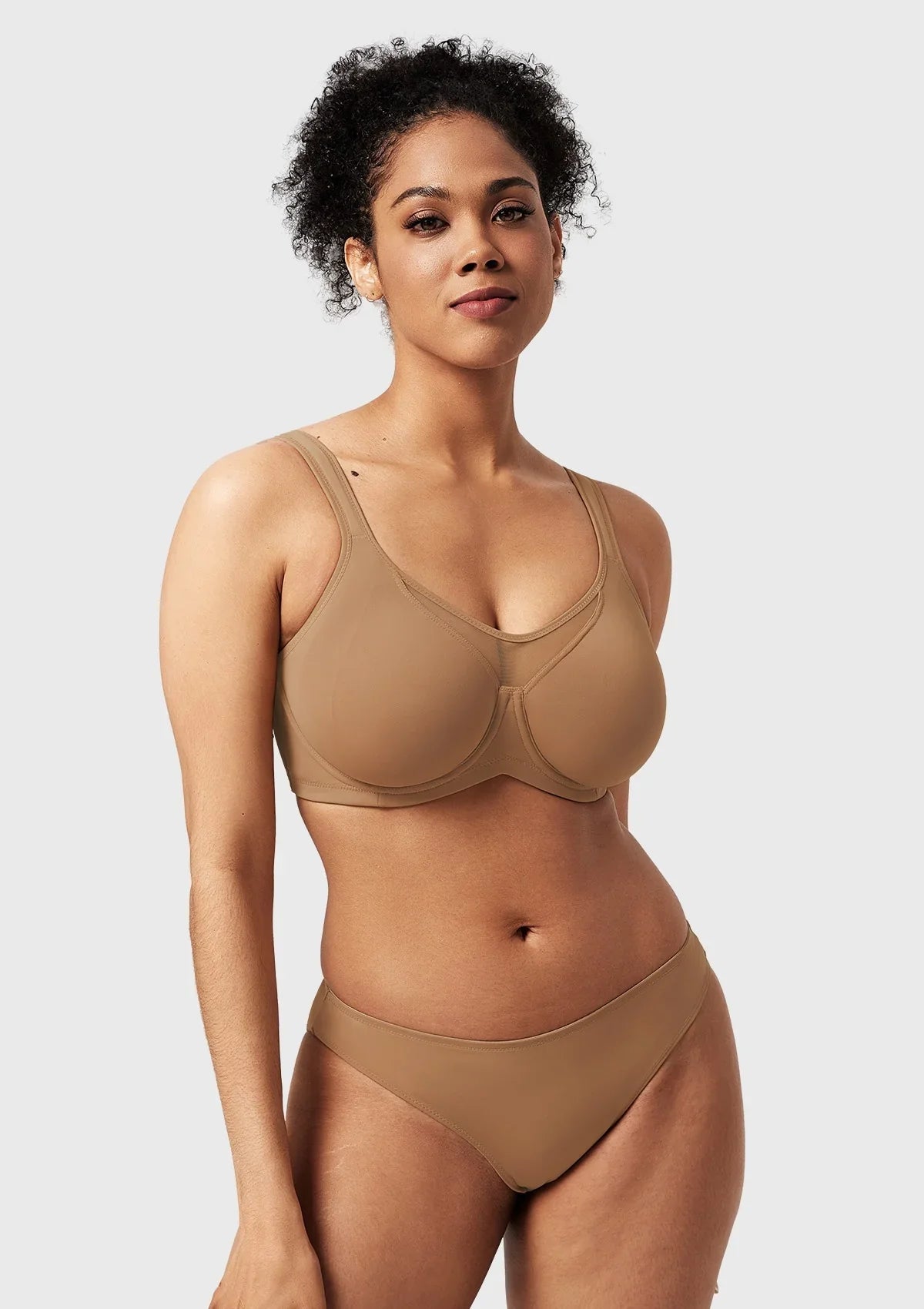 (Cardi B recommends)CoolComfort Smoothing Full Coverage Unlined Underwire Minimizer Bra - HSIA