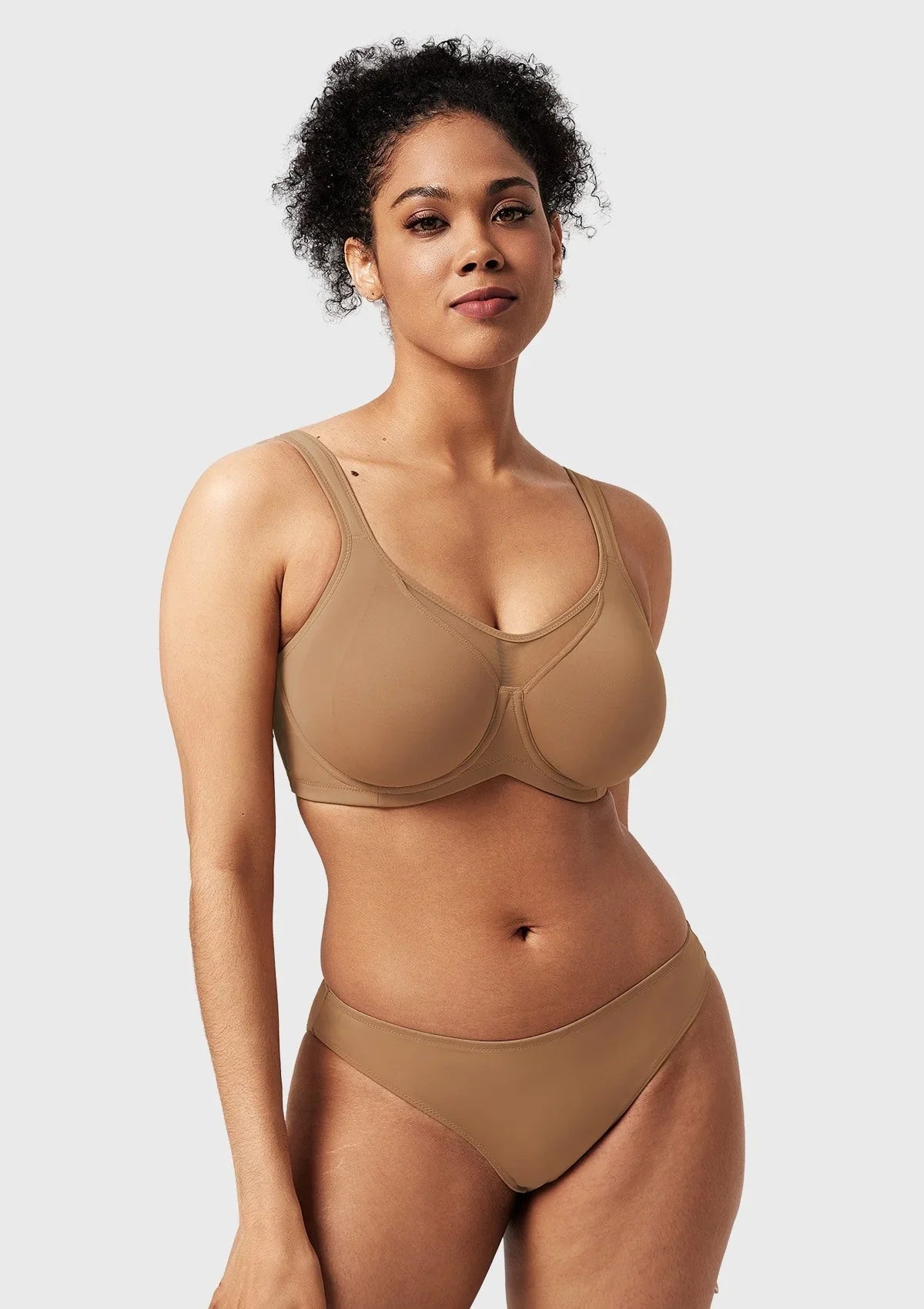(Cardi B recommends)CoolComfort Smoothing Unlined Minimizer Underwire Bra - HSIA
