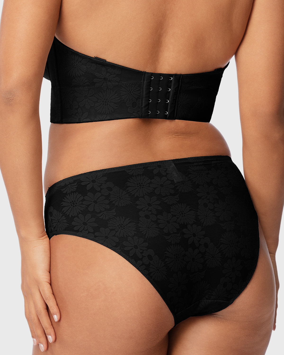 Daisy High-Rise Soft Comfort Black Lace Brief Underwear - HSIA