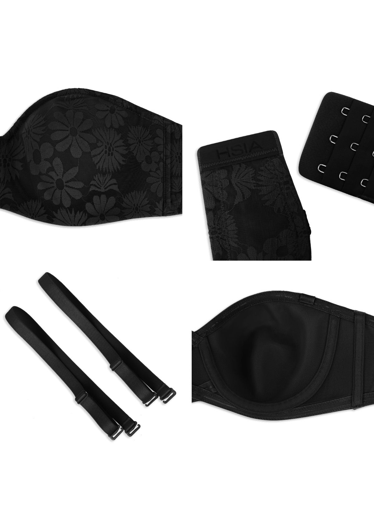 Daisy Lace Non-padded Strapless Minimizer Underwire Bra - HSIA