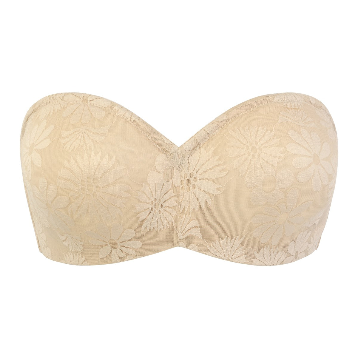 Daisy Lace Non-padded Strapless Minimizer Underwire Bra - HSIA