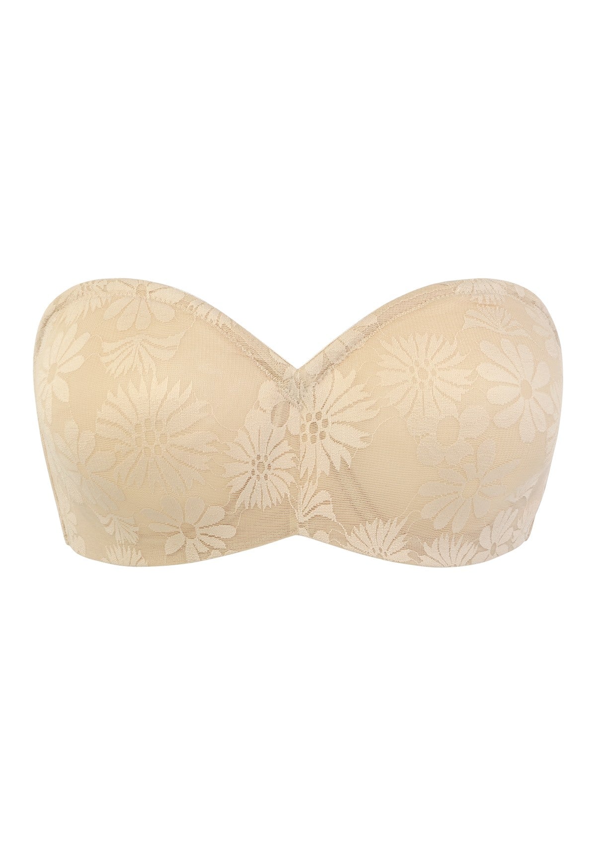 Daisy Lace Non-padded Strapless Minimizer Underwire Bra - HSIA