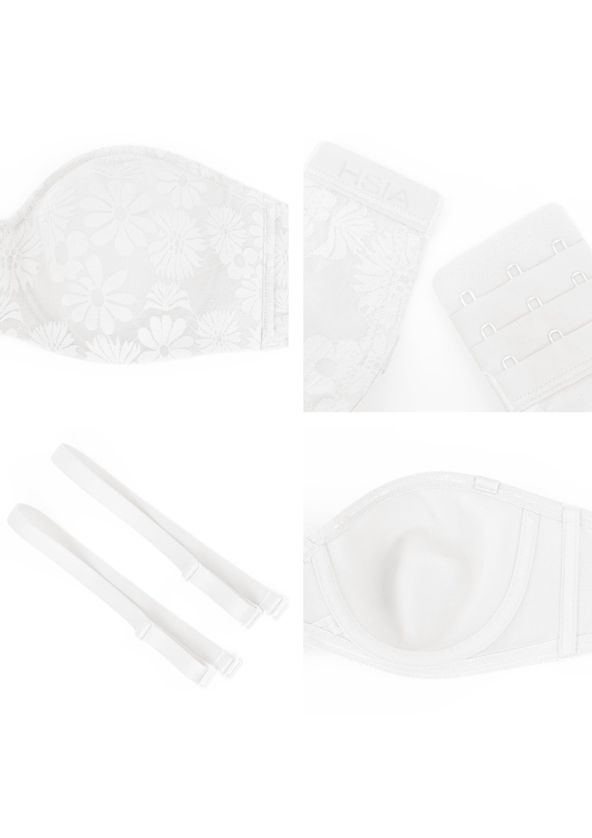 Daisy Lace Non-padded Strapless Minimizer Underwire Bra - HSIA