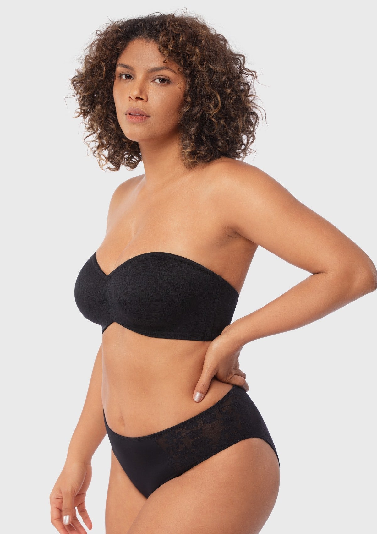 Daisy Lace Non-padded Strapless Minimizer Underwire Bra - HSIA