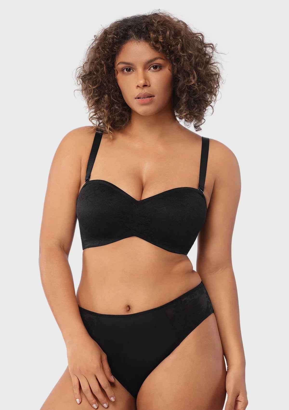 Daisy Lace Non-padded Strapless Minimizer Underwire Bra - HSIA