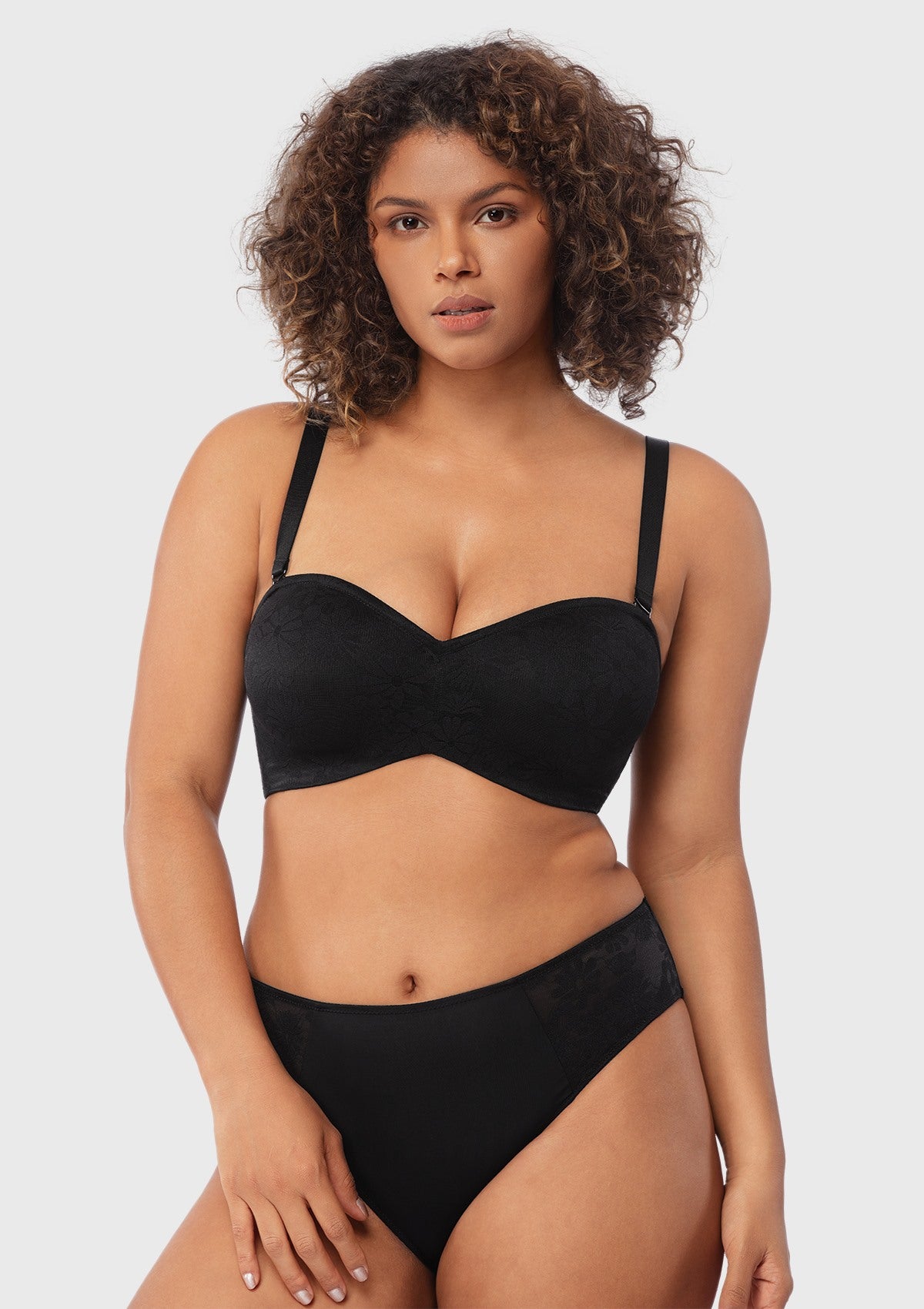 Daisy Lace Non-padded Strapless Minimizer Underwire Bra - HSIA