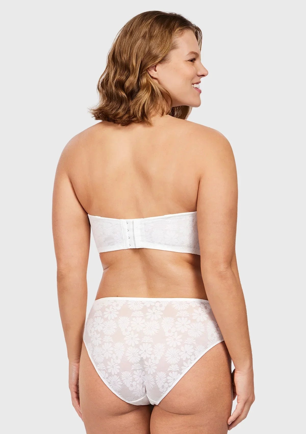 Daisy Lace Non-padded Strapless Minimizer Underwire Bra - HSIA