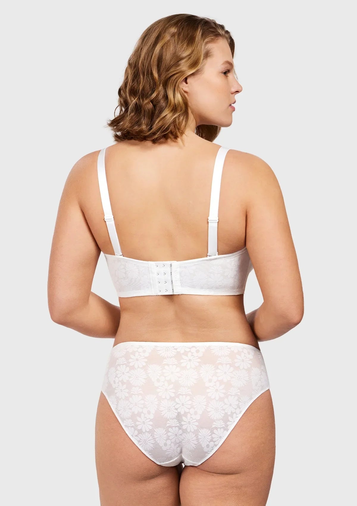 Daisy Lace Non-padded Strapless Minimizer Underwire Bra - HSIA