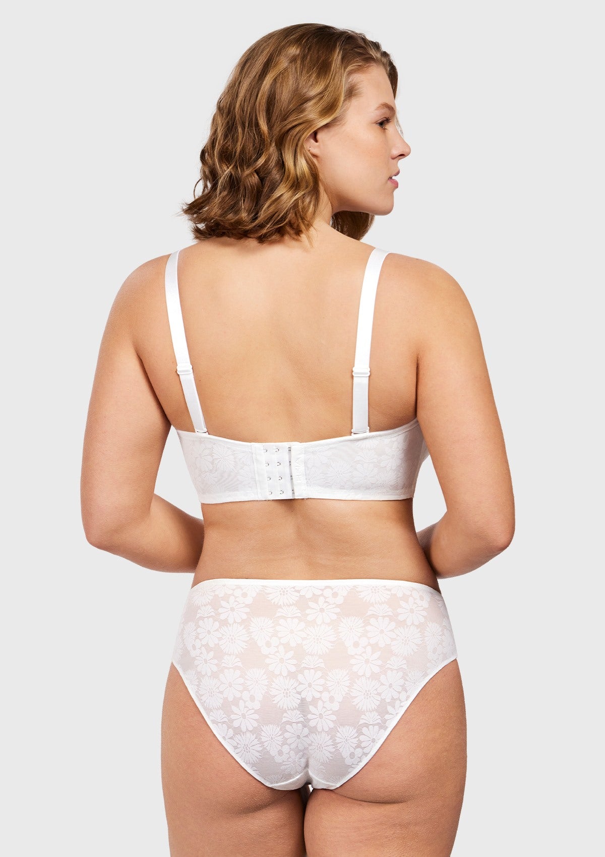 Daisy Lace Non-padded Strapless Minimizer Underwire Bra - HSIA