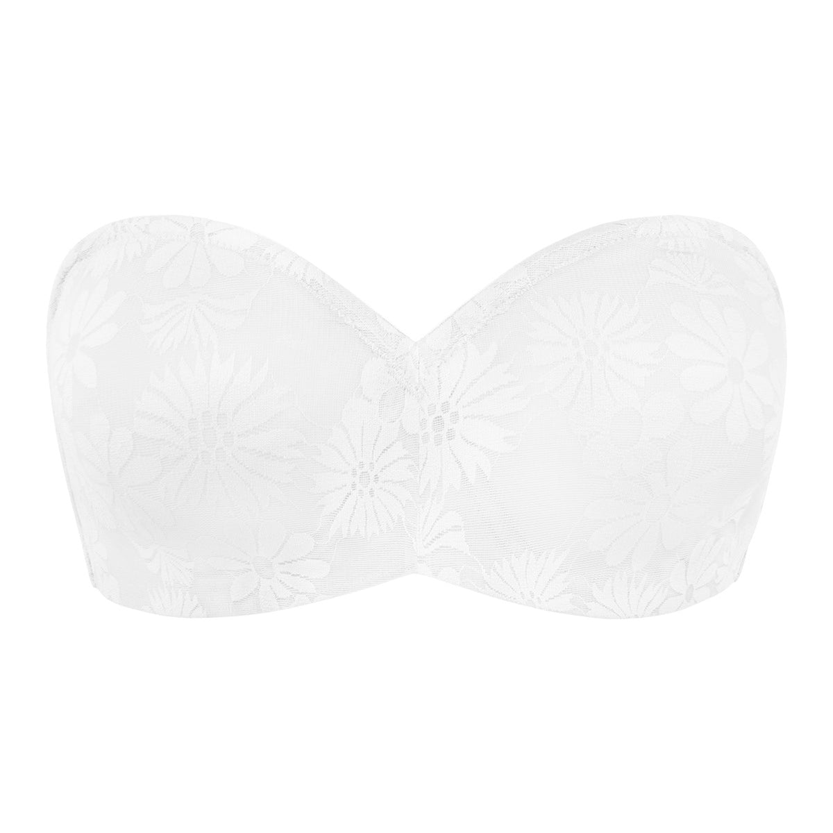Daisy Lace Non-padded Strapless Minimizer Underwire Bra - HSIA