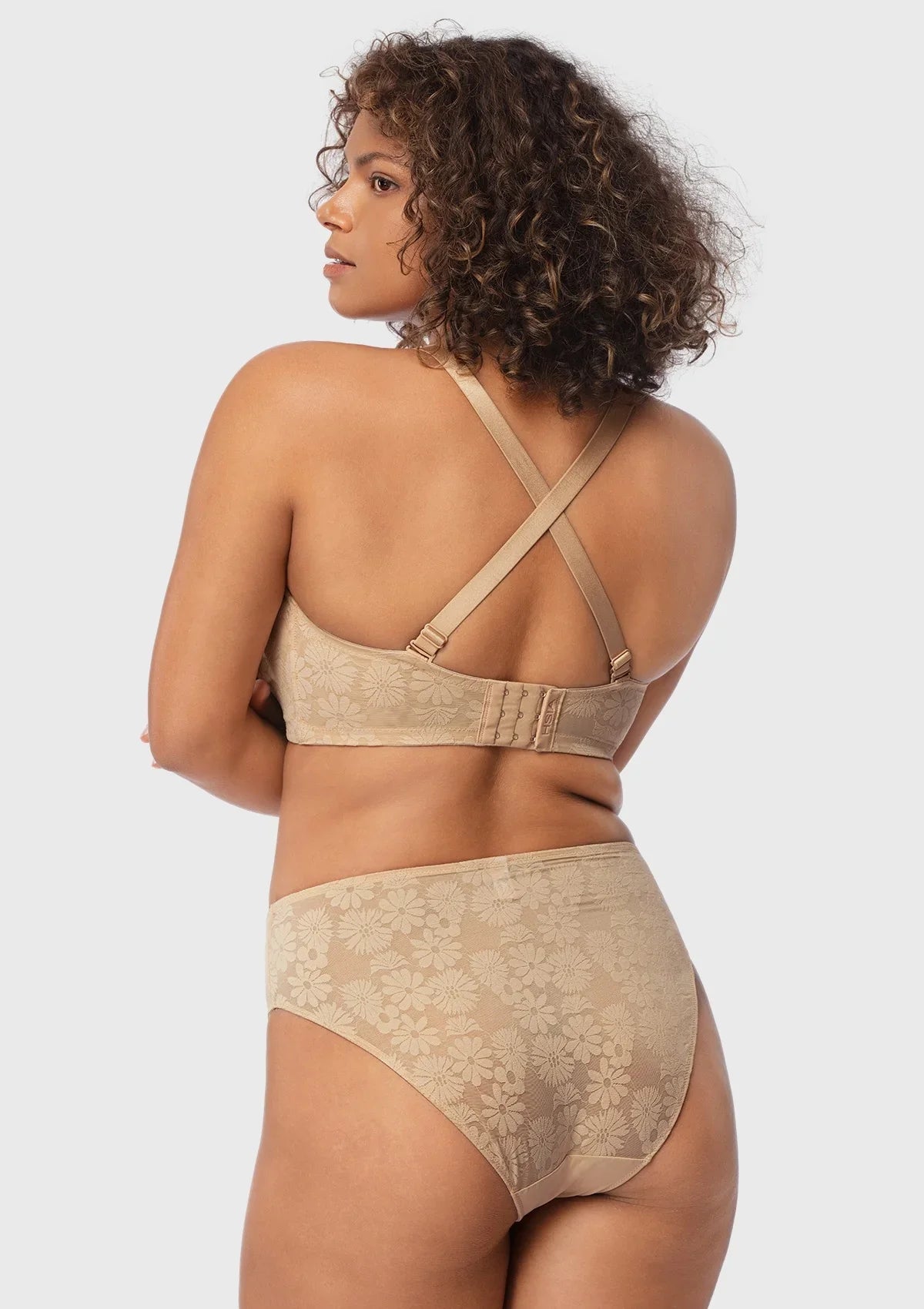 Daisy Lace Non-padded Strapless Minimizer Underwire Bra - HSIA