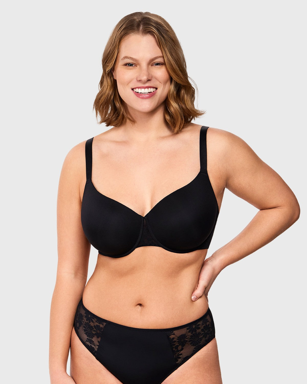 Daisy Smooth Lace Lightly Padded Racerback T-shirt Underwire Bra - HSIA