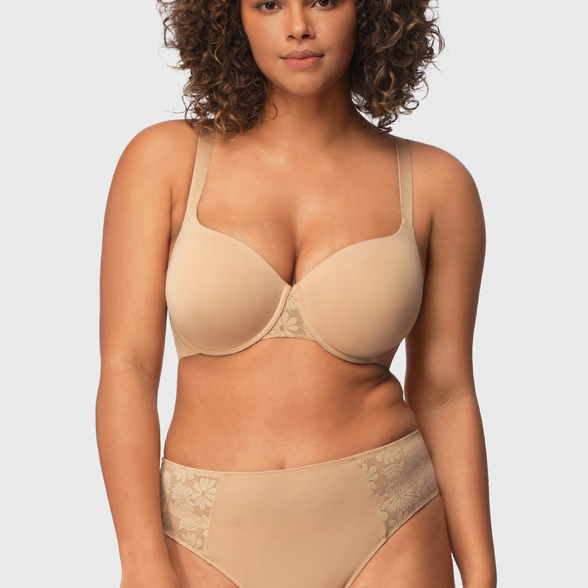 Daisy Smooth Lace Lightly Padded Racerback T-shirt Underwire Bra - HSIA