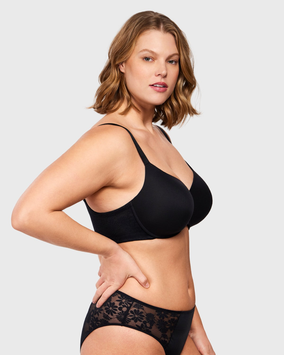 Daisy Smooth Lace Lightly Padded Racerback T-shirt Underwire Bra - HSIA
