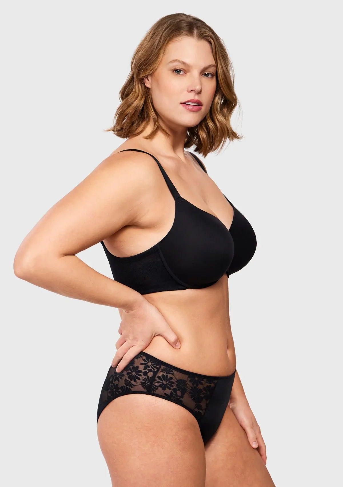 Daisy Smooth Lace Lightly Padded Racerback T-shirt Underwire Bra - HSIA