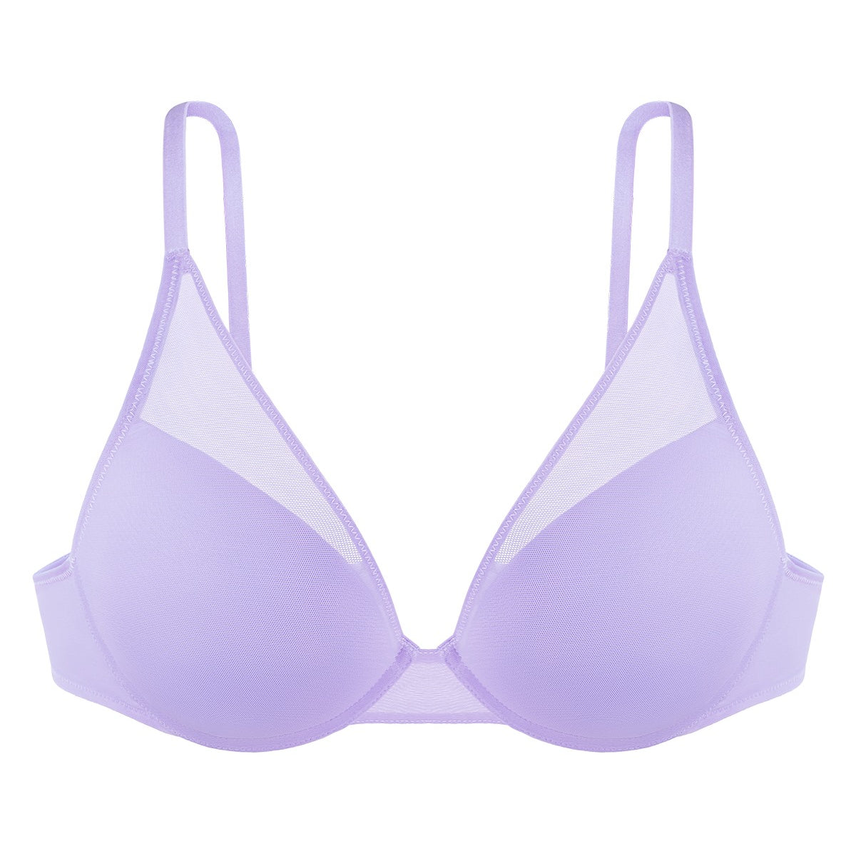 Deep V Plunge Mesh T-shirt Push-Up Bra - HSIA
