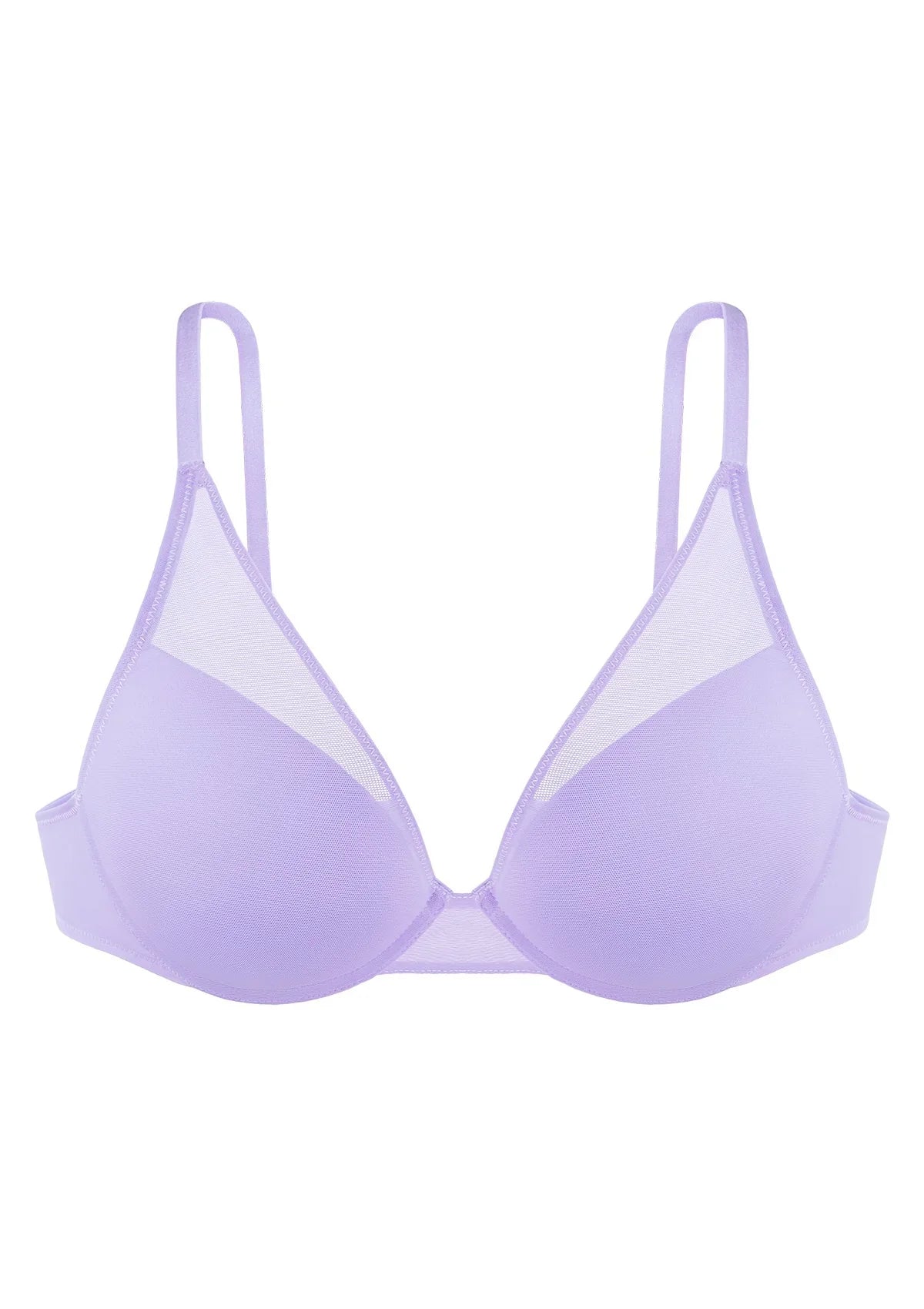 Deep V Plunge Mesh T-shirt Push-Up Bra - HSIA