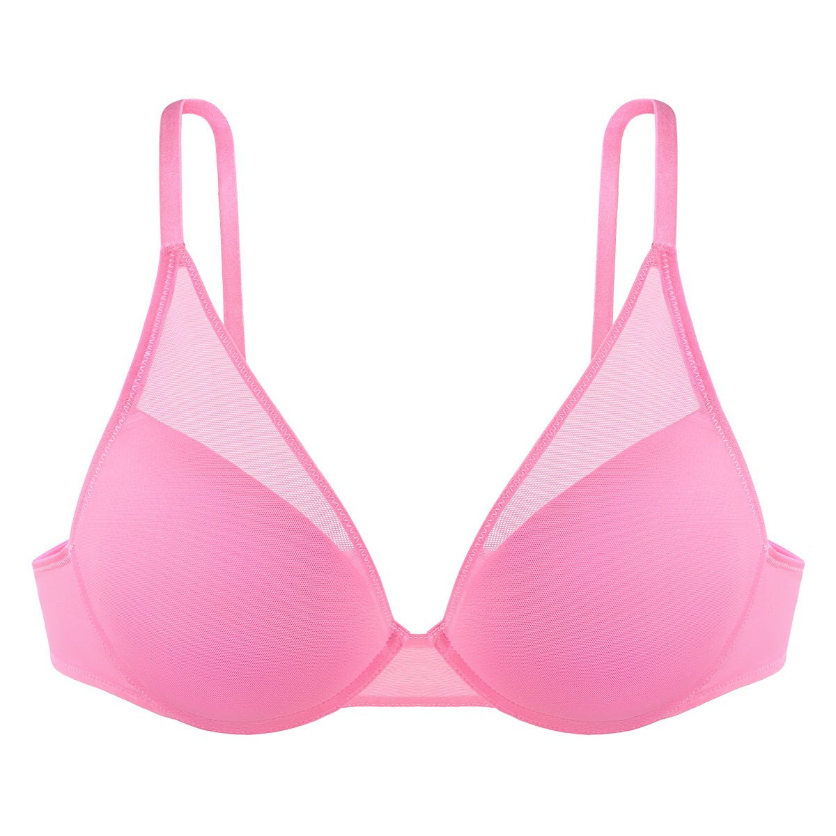 Deep V Plunge Mesh T-shirt Push-Up Bra - HSIA