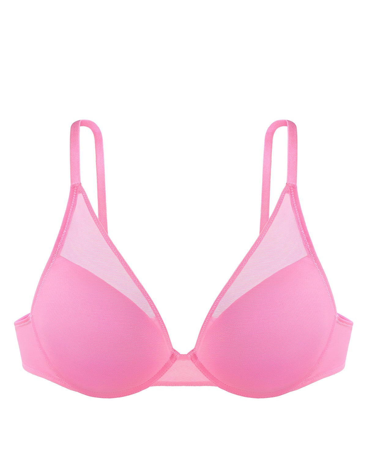 Deep V Plunge Mesh T-shirt Push-Up Bra - HSIA