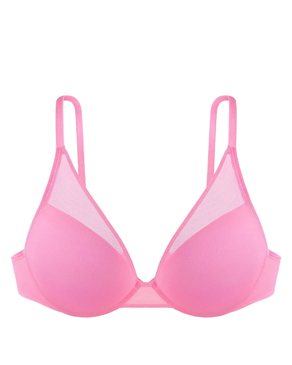 Deep V Plunge Mesh T-shirt Push-Up Bra - HSIA