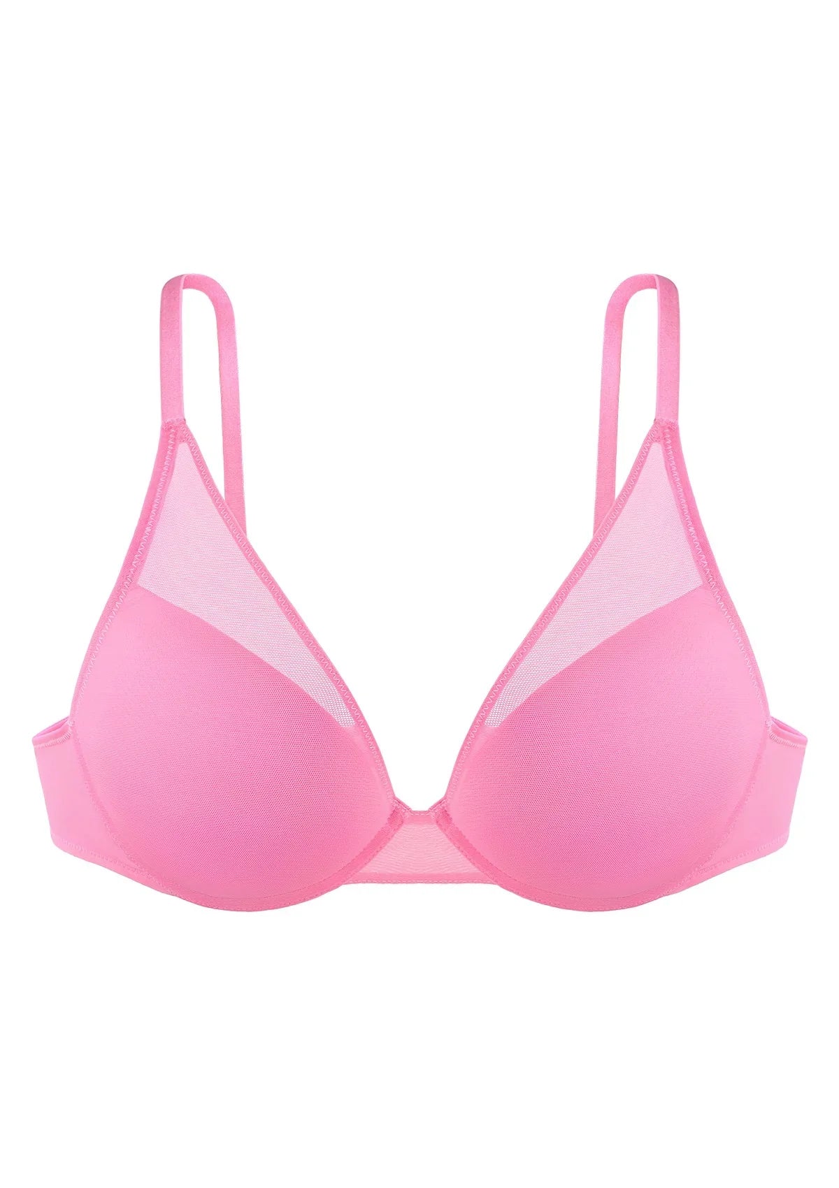 Deep V Plunge Mesh T-shirt Push-Up Bra - HSIA