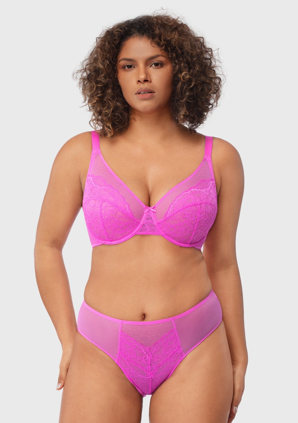 (Cardi B recommends)Enchante Barbie Pink Lace Unlined Underwire Bra - HSIA
