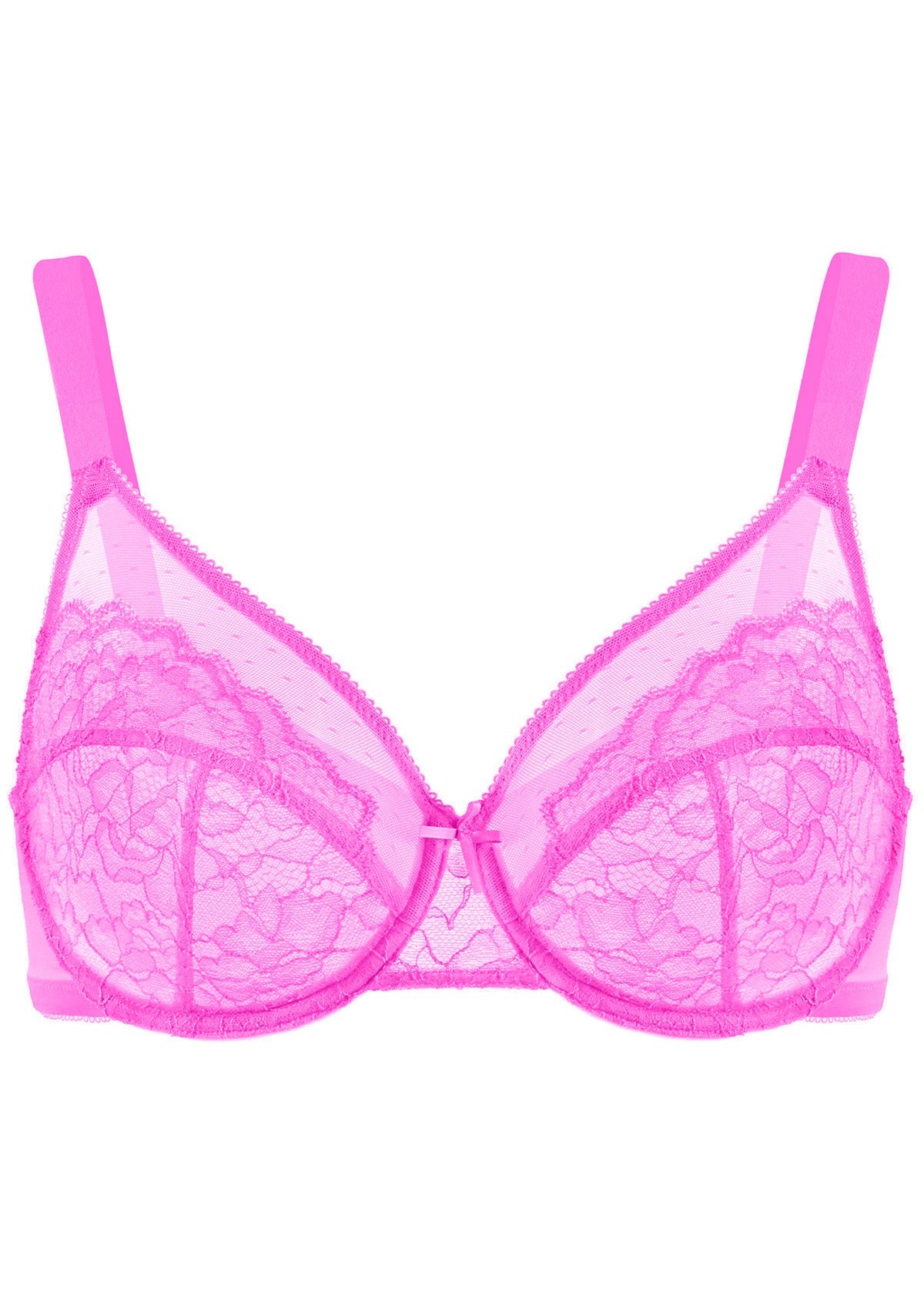 (Cardi B recommends)Enchante Barbie Pink Lace Unlined Underwire Bra - HSIA