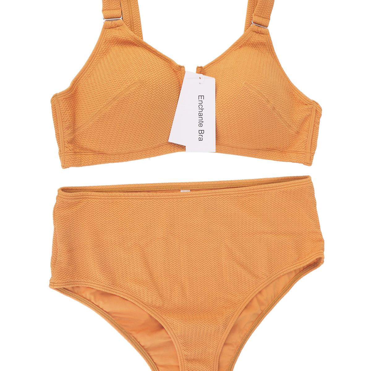 Enchante Bra V-wire Plunge Textured Two-piece Bikini Set - HSIA