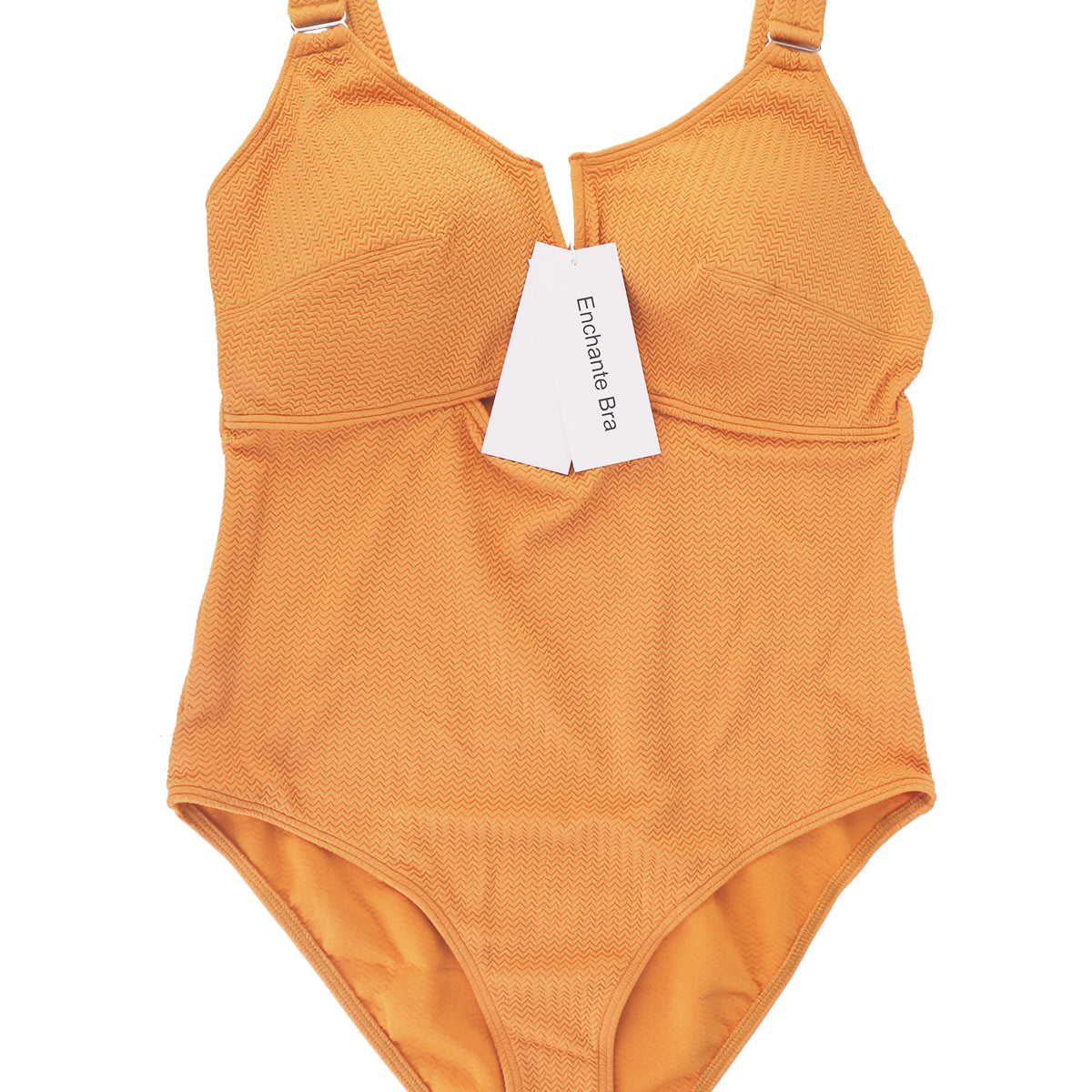 Enchante Bra V-wire Plunge Textured One-piece Cutout Swimsuit - HSIA