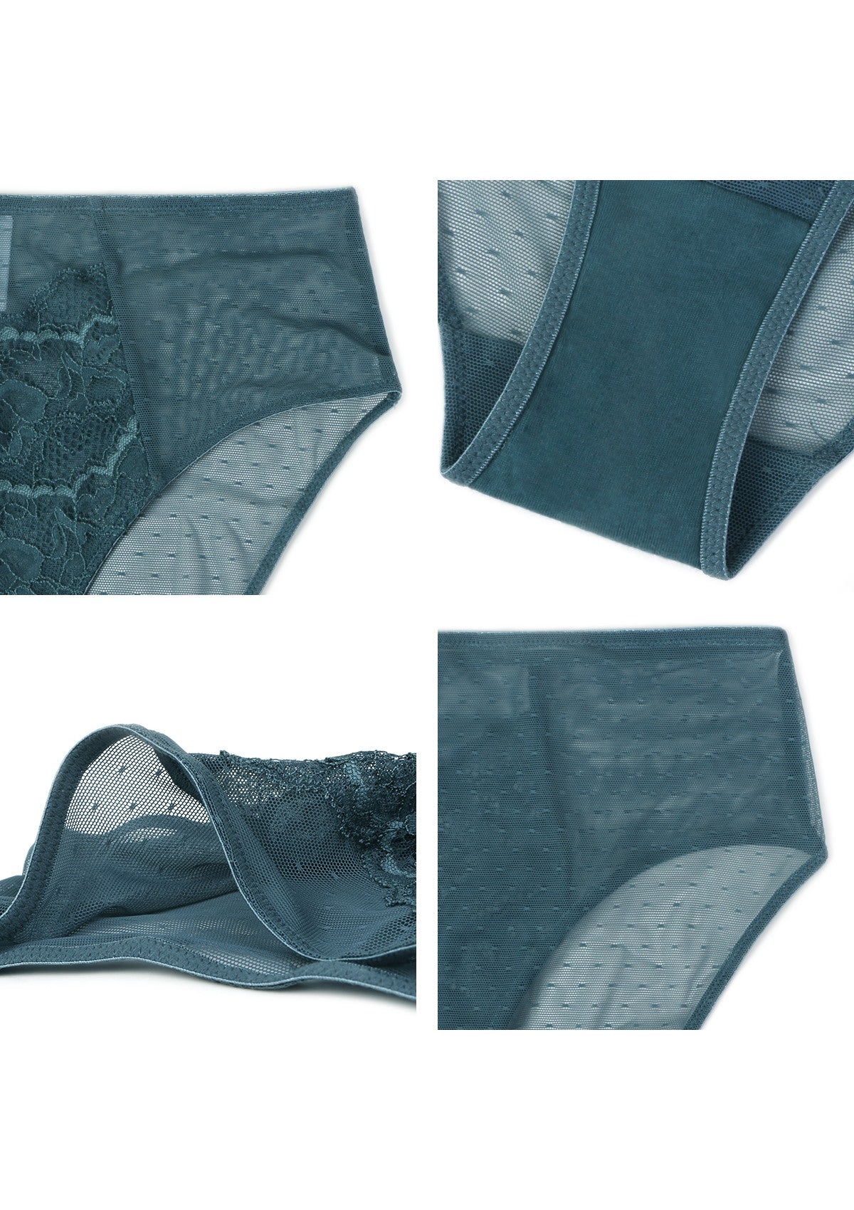 Enchante High-Rise Balsam Blue Lace Brief Underwear - HSIA