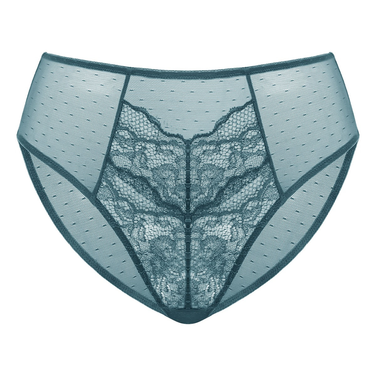 Enchante High-Rise Balsam Blue Lace Brief Underwear - HSIA